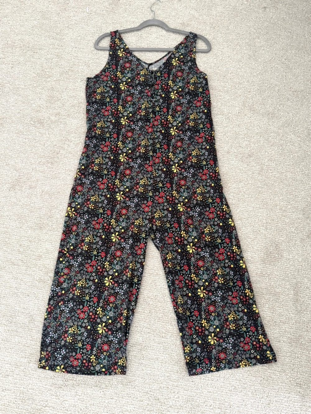 STORQ Maternity Floral Studio Jumpsuit Cropped Wide Leg MVP Garmentory EUC Sz 4